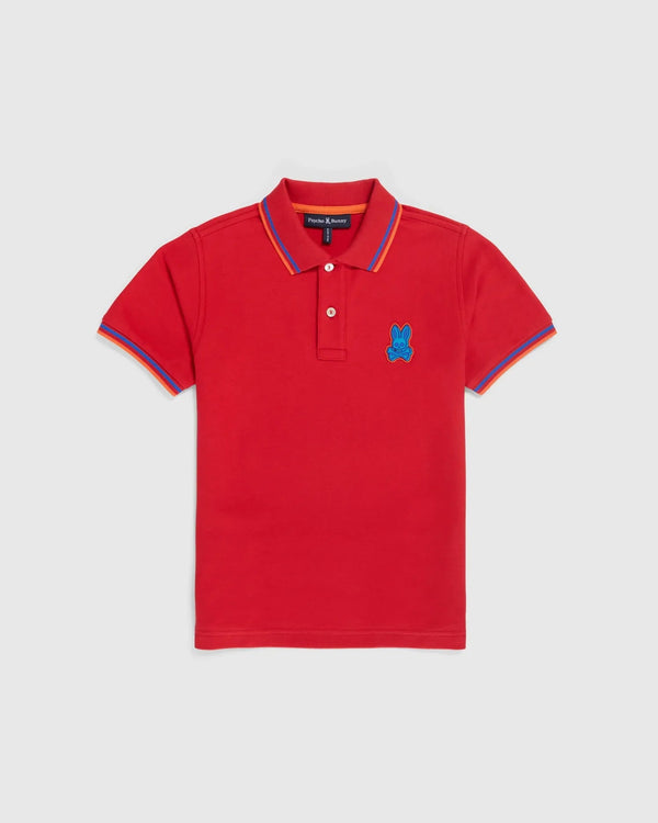 Psycho bunny (kids ruby red pique fashion polo)