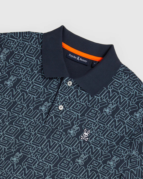 Psycho bunny (Men's navy dayton fashion jacquard polo)