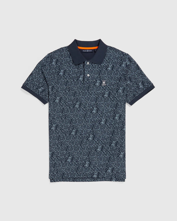 Psycho bunny (Men's navy dayton fashion jacquard polo)