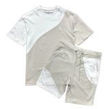 Psycho Bunny Men’s Kenney Embroidered Short Set – Natural Beige