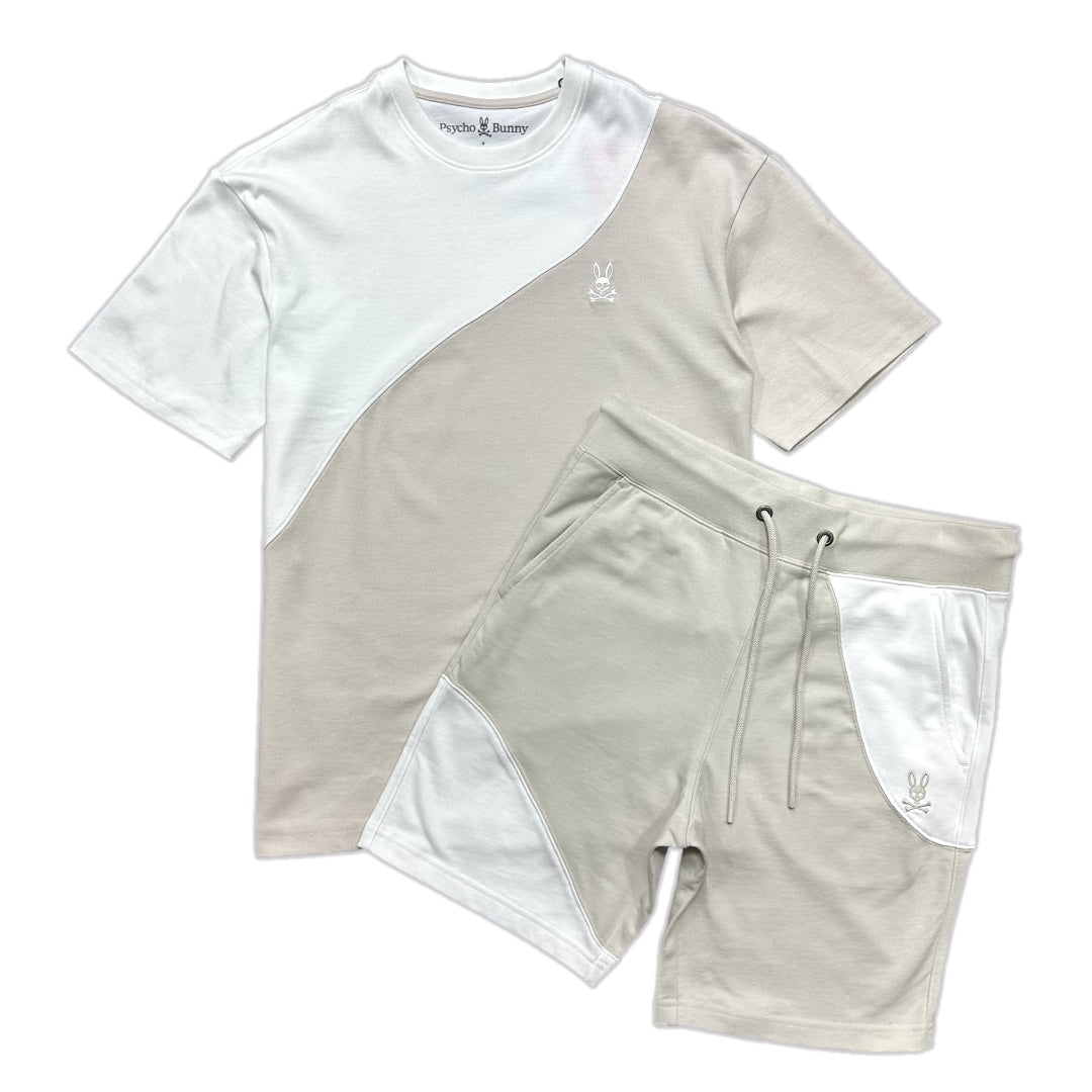 Psycho Bunny Men’s Kenney Embroidered Short Set – Natural Beige