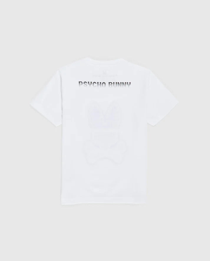 Psycho bunny (kids white strype grahpic t-shirt)