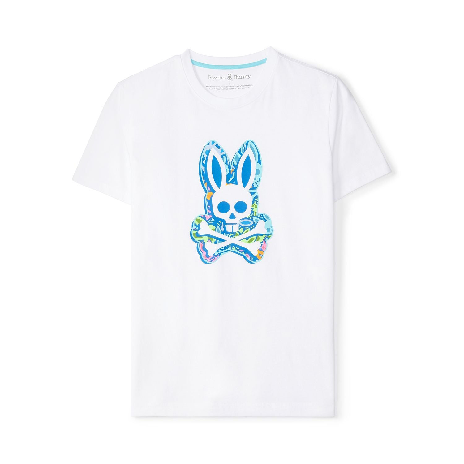 Psycho Bunny (Men's White clifton graphic tee)