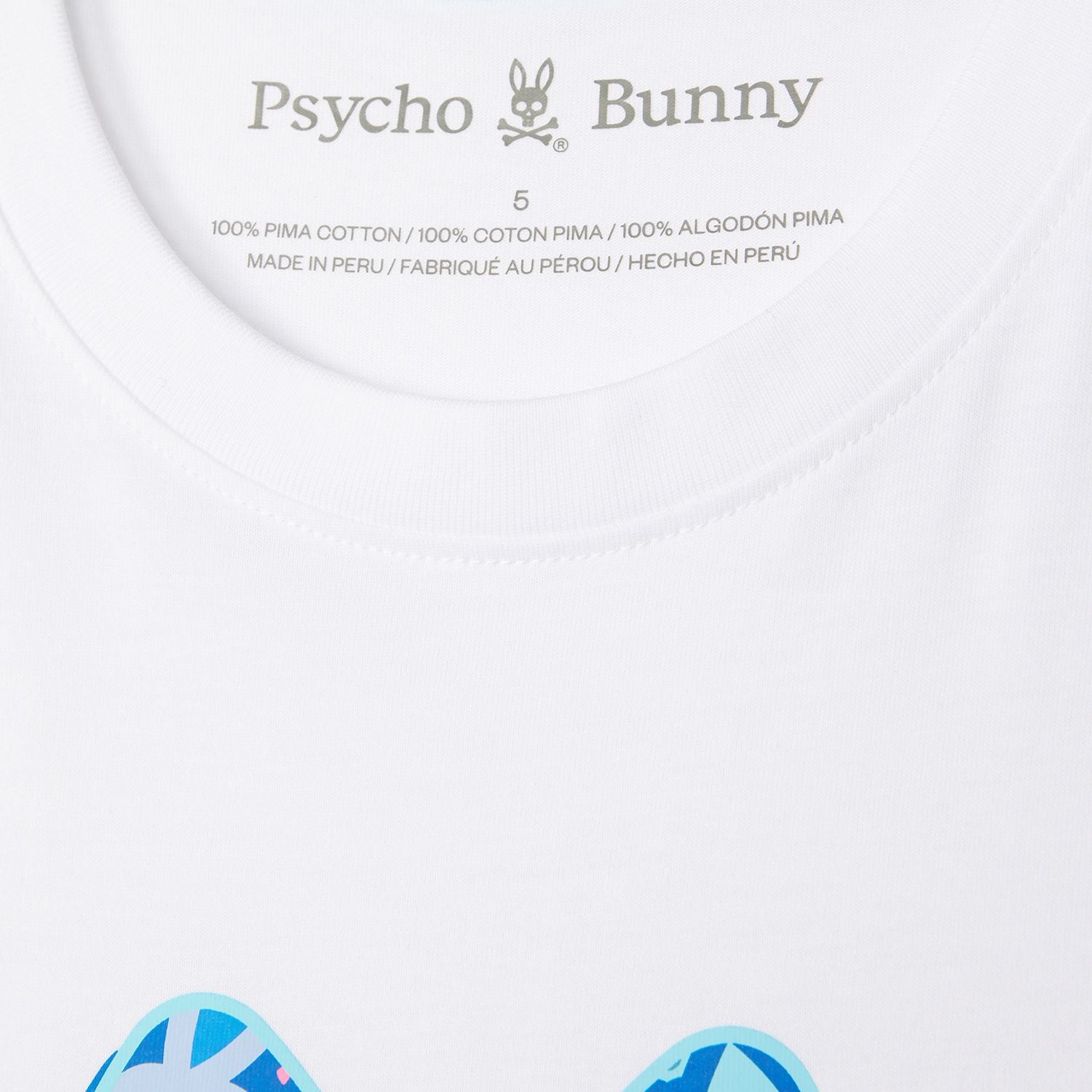 Psycho Bunny (Men's White clifton graphic tee)