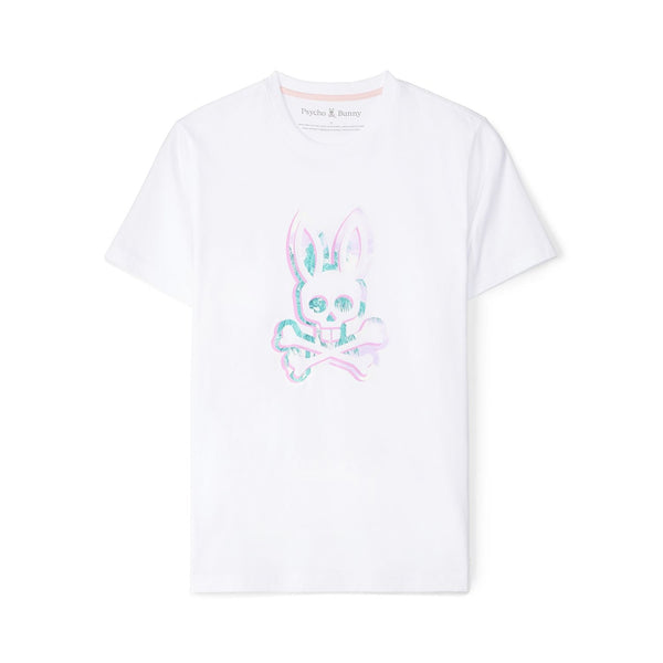 Psycho Bunny (Men's White leonard graphic tee)