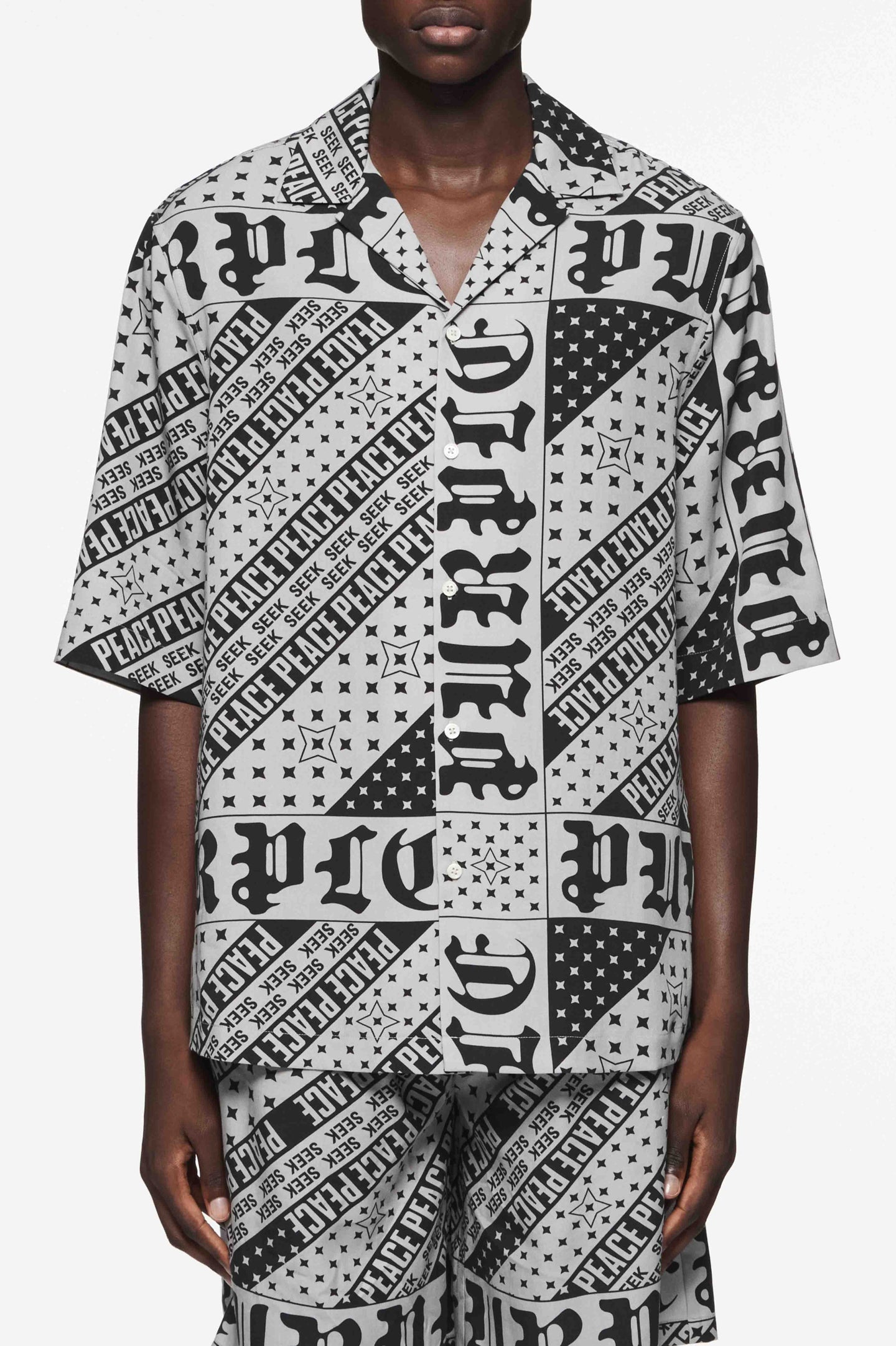 Purple brand aop lyocell button down shirt