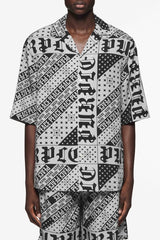 Purple brand flag bandana short set grey