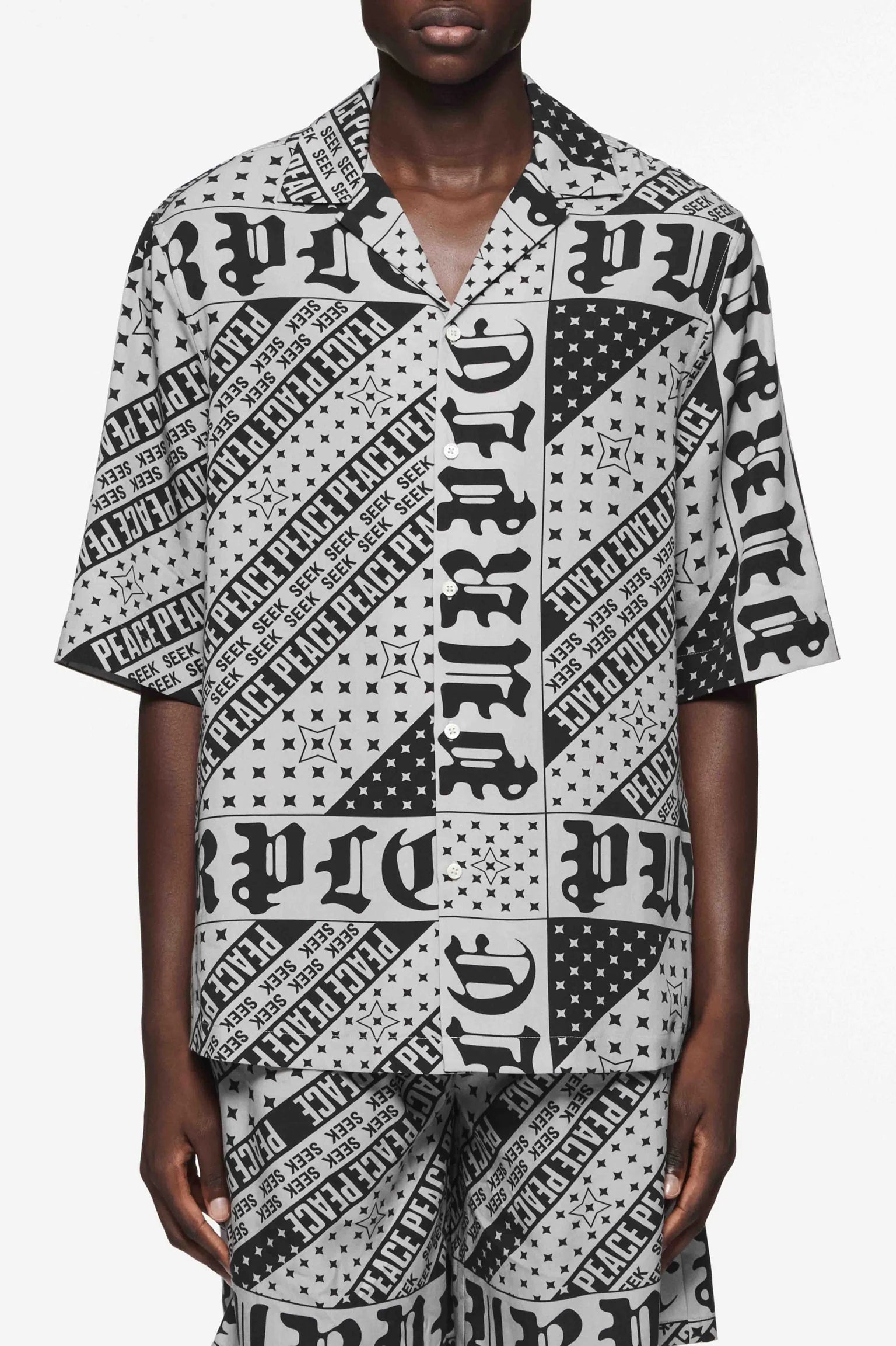 Purple brand flag bandana short set grey