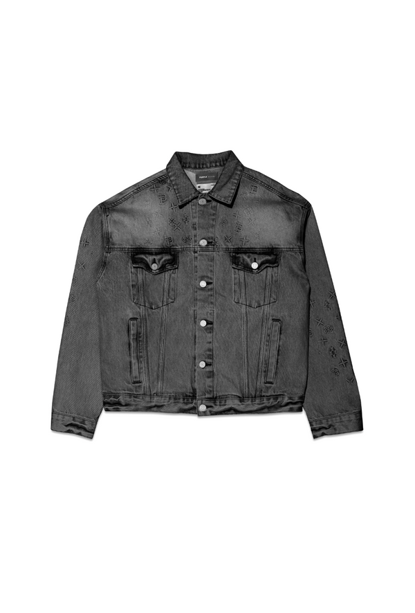 Purple brand (black embossed denim  jacket)