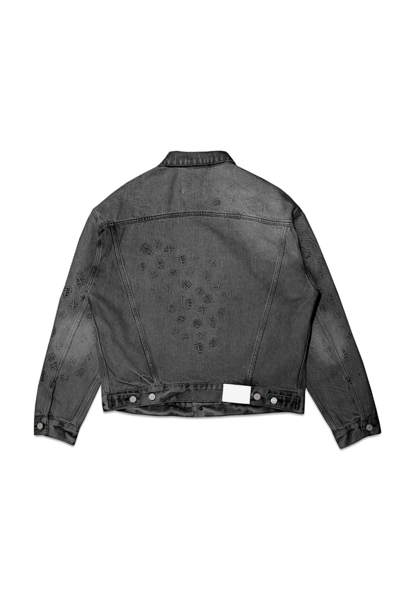 Purple brand (black embossed denim  jacket)