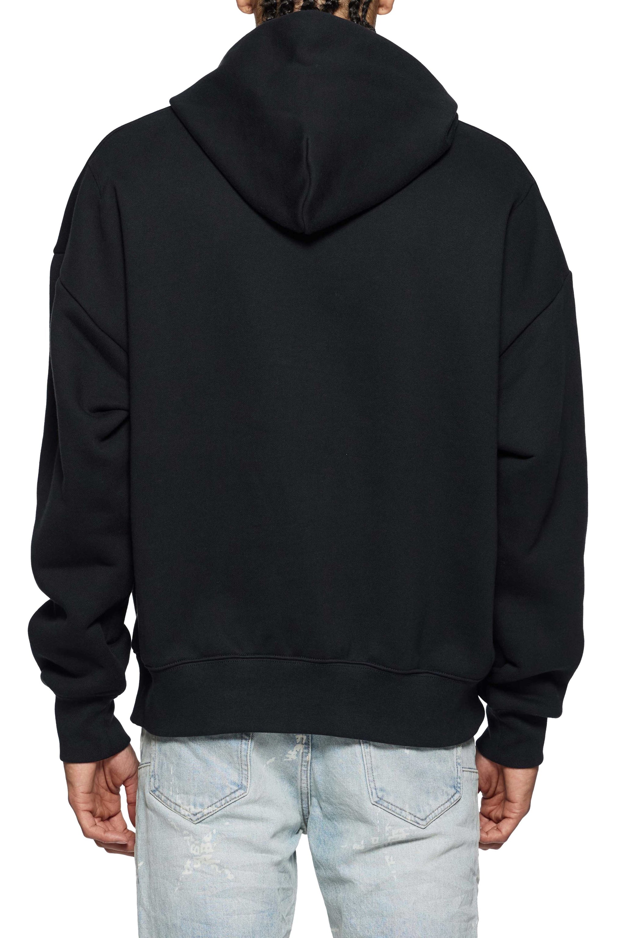 Purple brand black crystal gothic drip hoodie