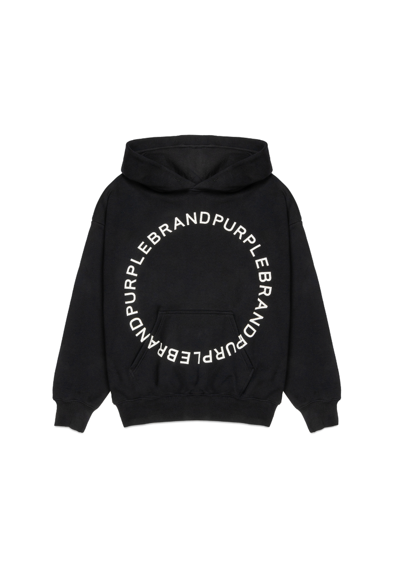 Purple brand (black hwt fleece hoodie)