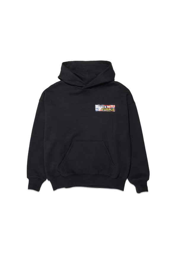 Purple brand (black hwt fleece po hoodie)