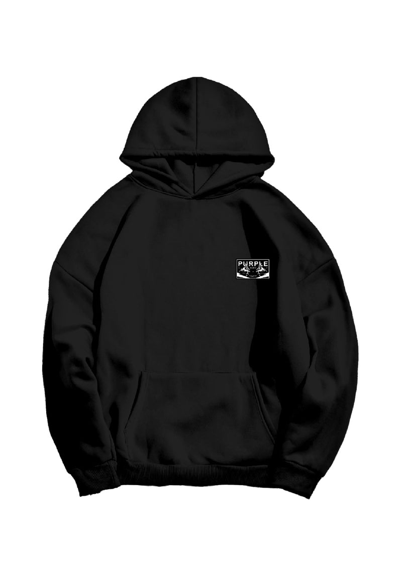 Purple brand (black hwt fleece po hoodie)