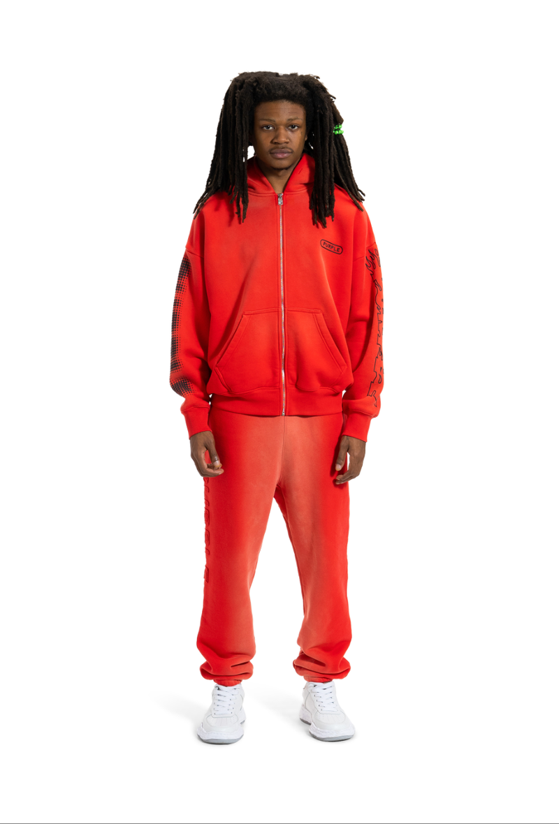 Purple brand (red hwt fleece full zip hoodie)