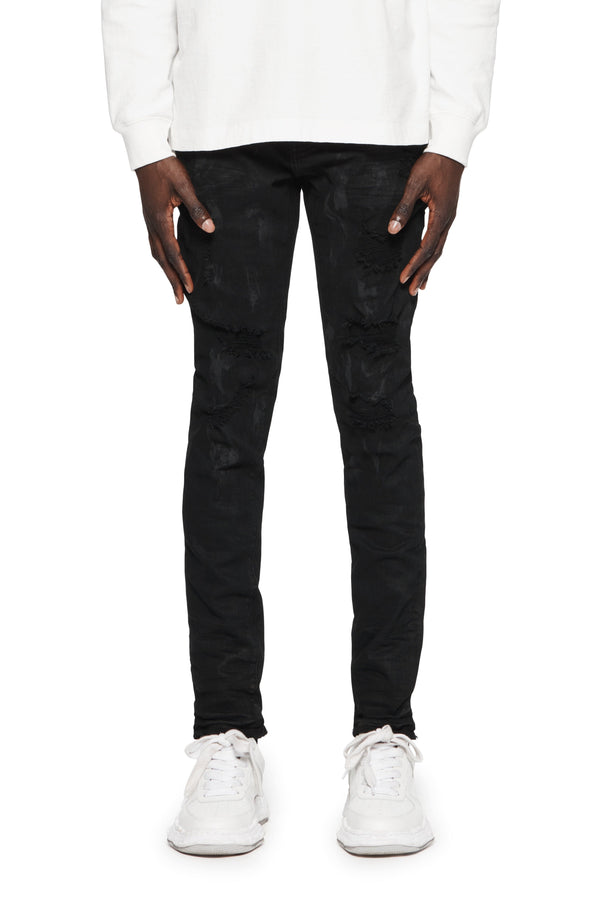 purple brand black oil spill jean