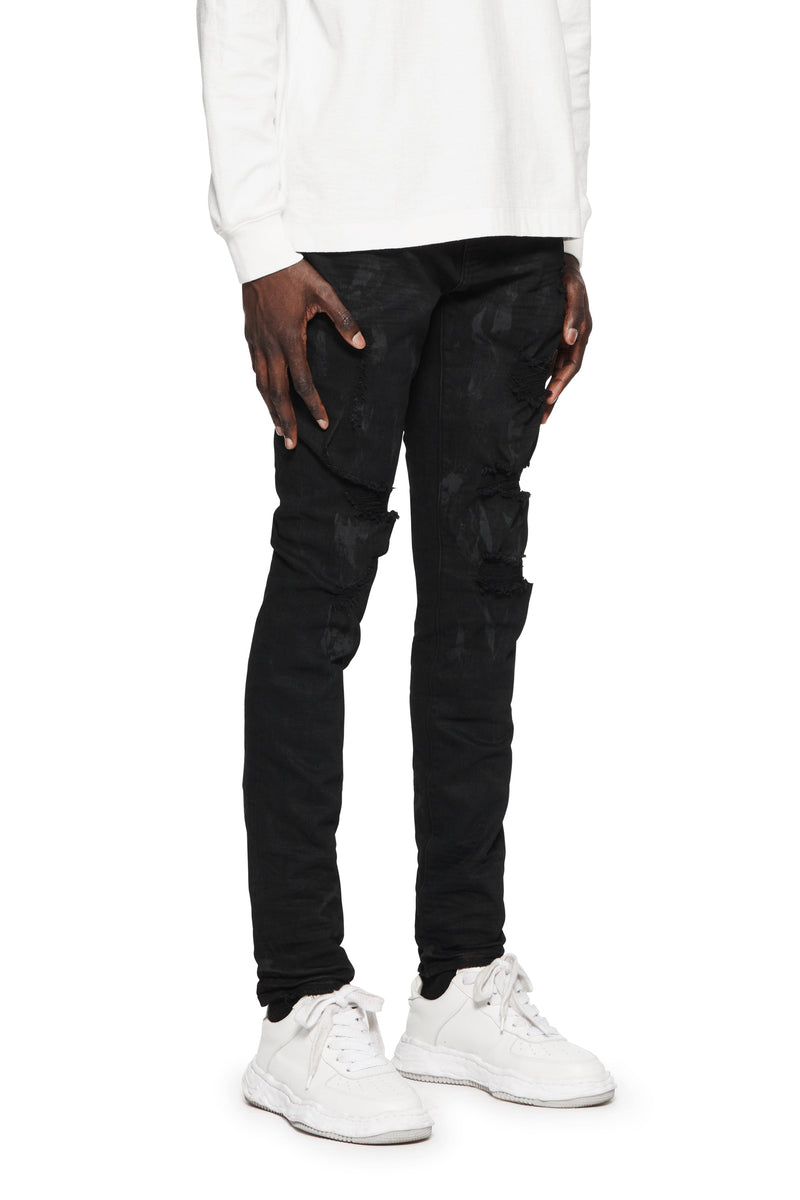 purple brand black oil spill jean