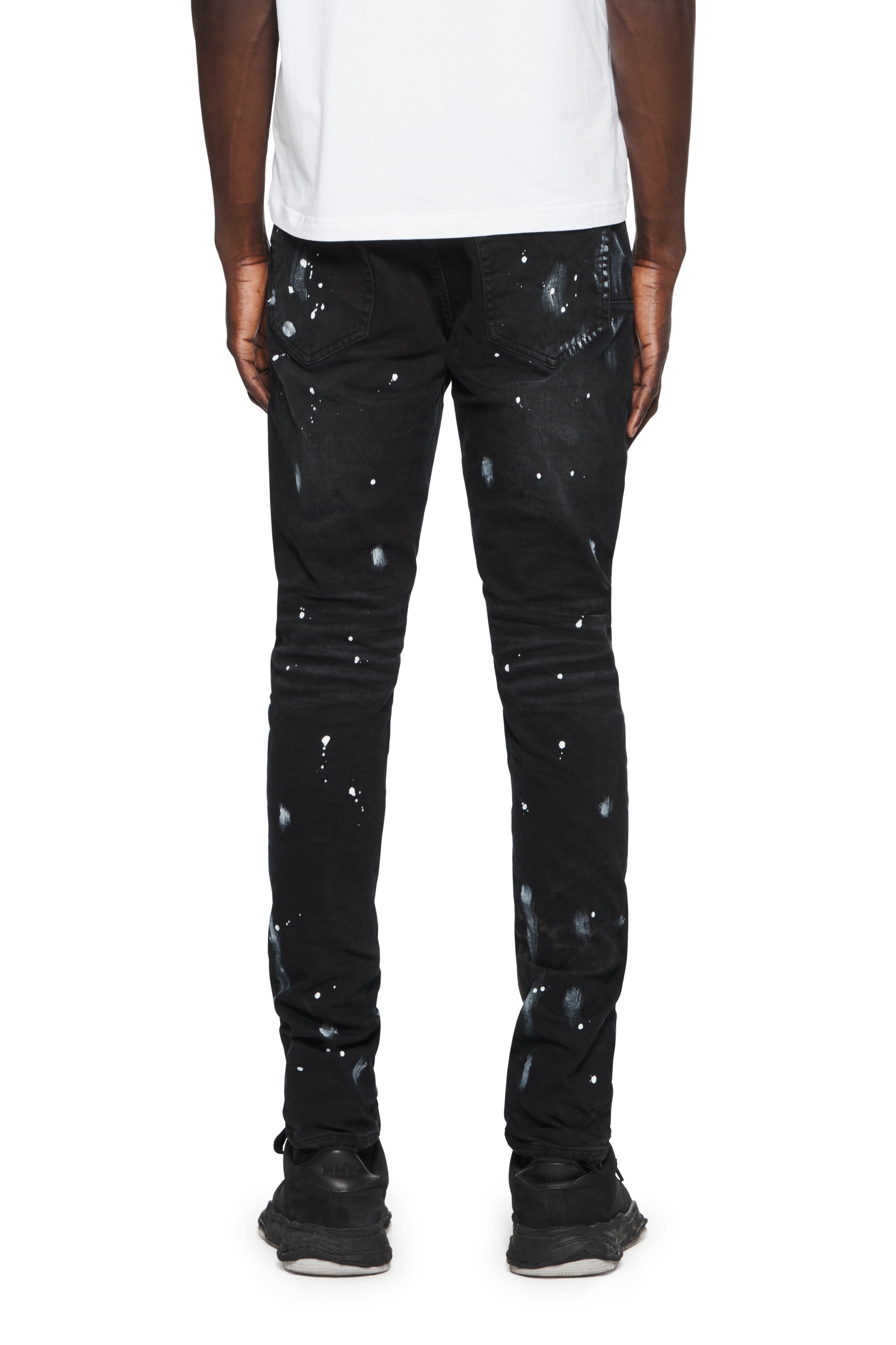 激レア　【希少】PURPLE BRAND スリムフィットジーンズ Purple Brand Black Resin Knee Slit Jean – VIP Clothing Stores