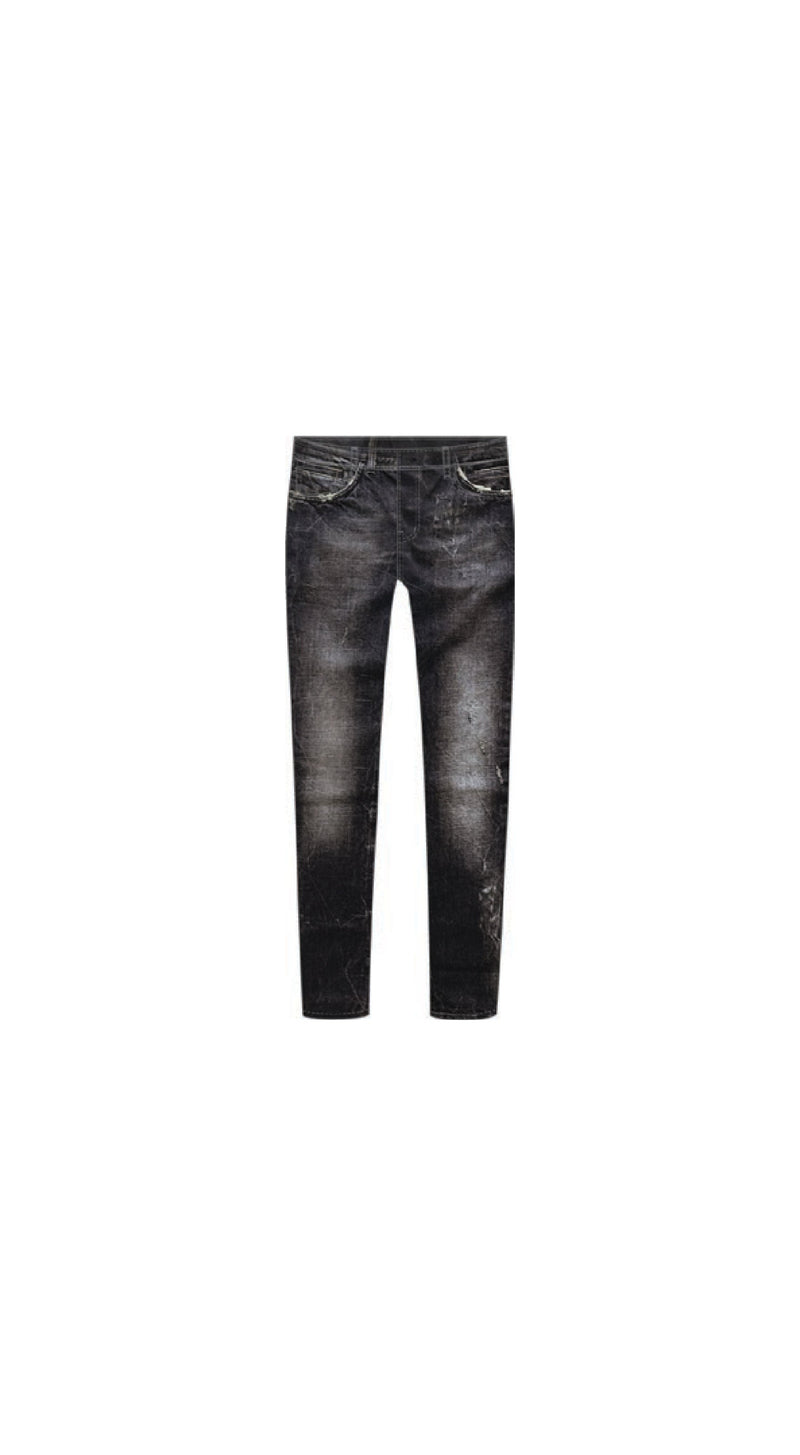 Purple Brand (Black Skinny Shadow Seam Worn Jean)