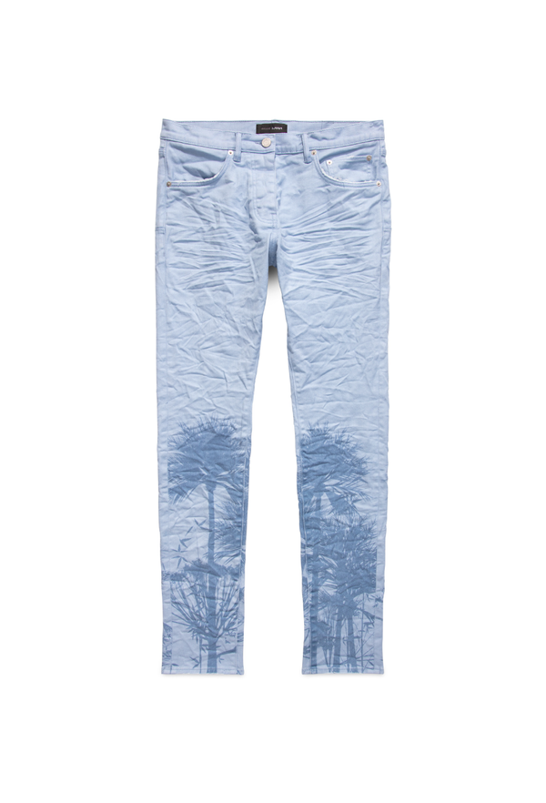 Purple brand (blue placid palms print jean)