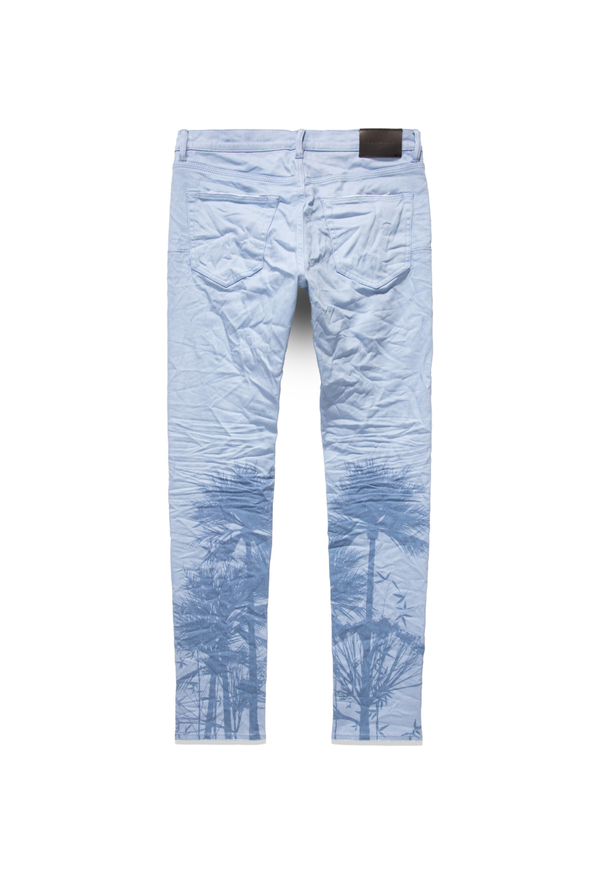 Purple brand (blue placid palms print jean)