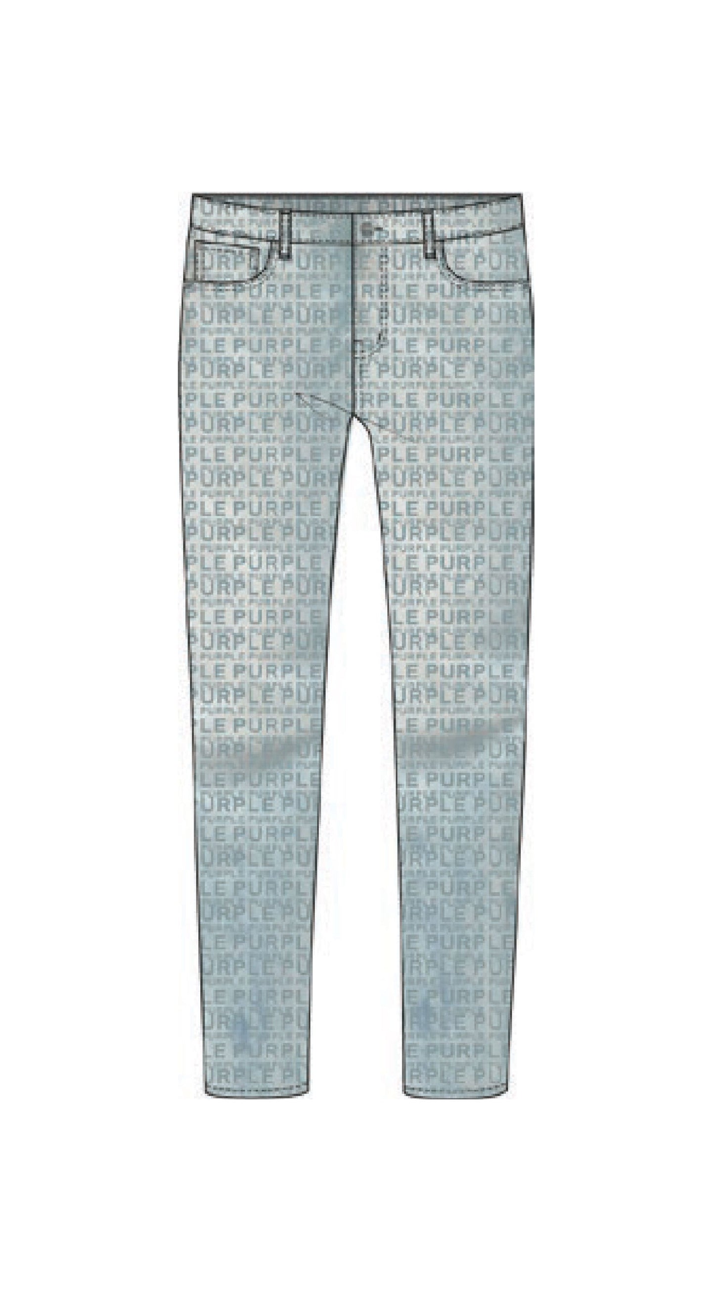Purple brand (light indigo skinny word mark flock jean)