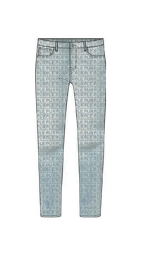Purple brand (light indigo skinny word mark flock jean)