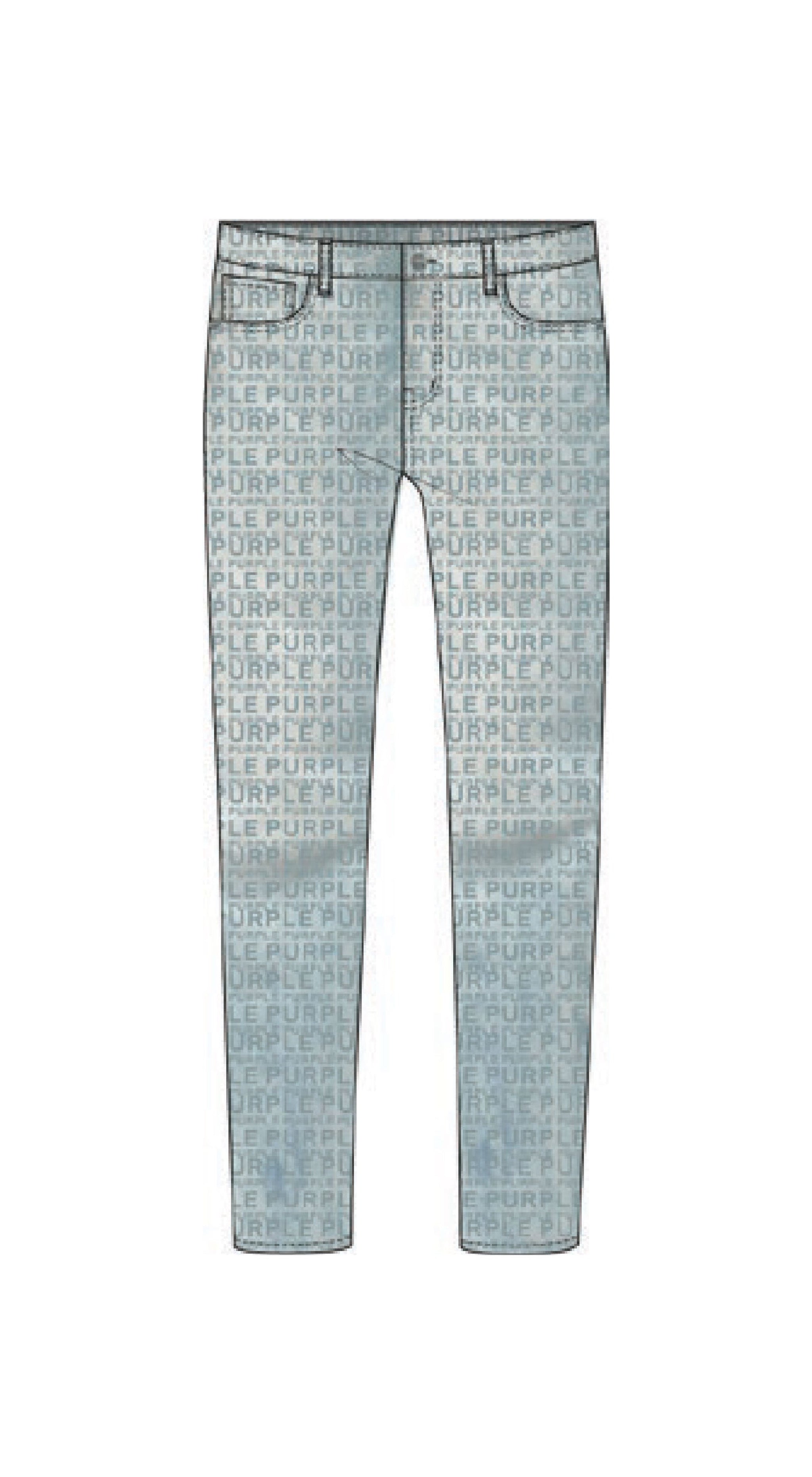 Purple brand (light indigo skinny word mark flock jean)