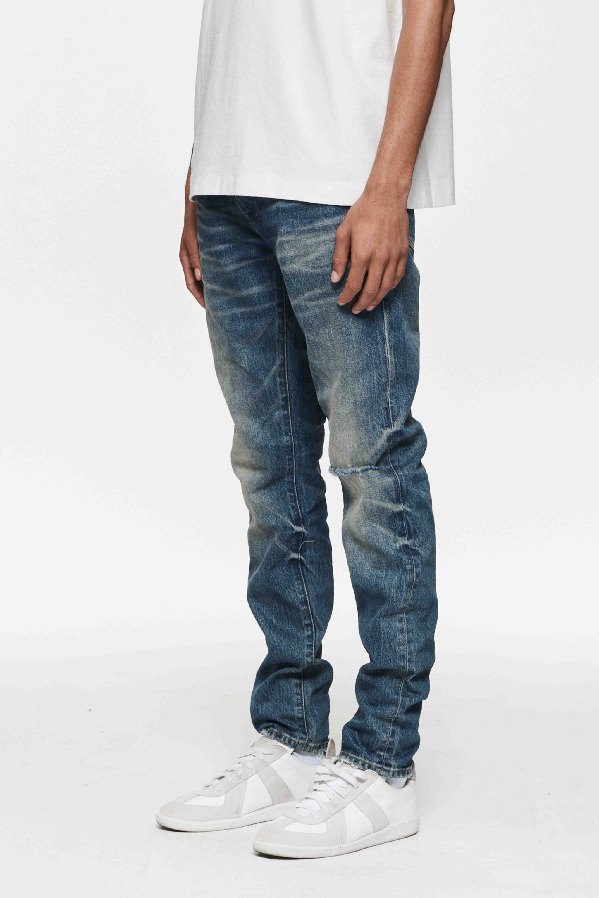 Purple Brand (Mid Indigo Vintage Knee Blowout Jean)