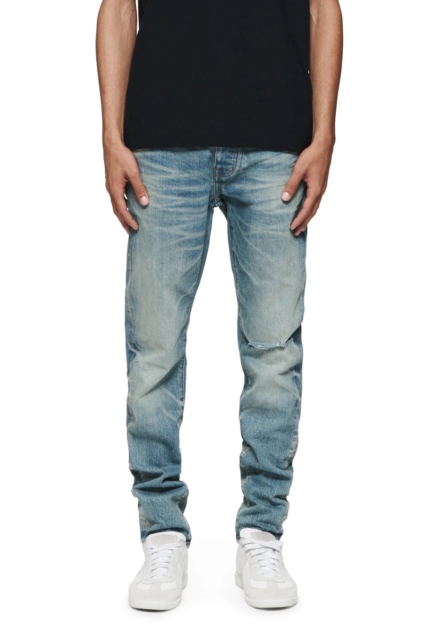 Purple Brand (Mid Indigo Vintage Knee Blowout Jean)