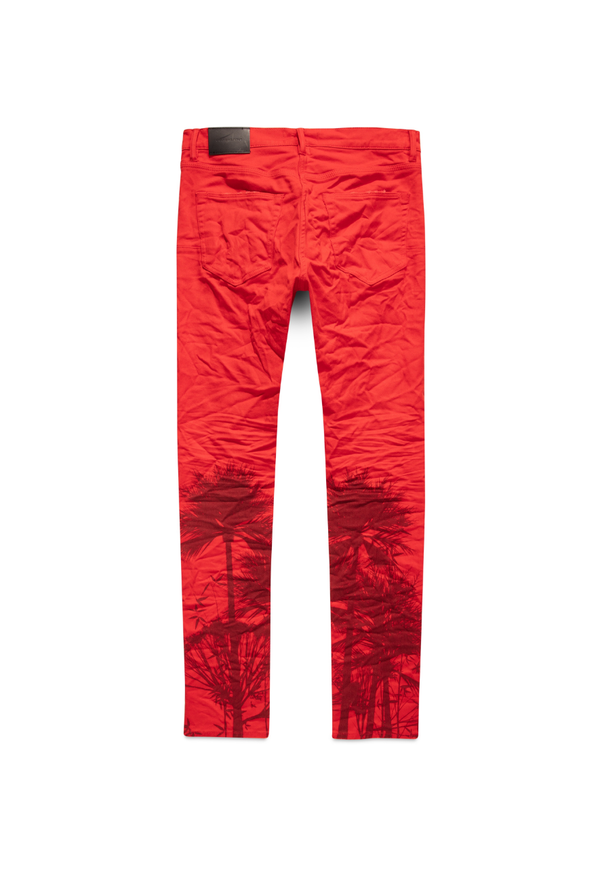 Purple brand (red molten lava palms print jean)