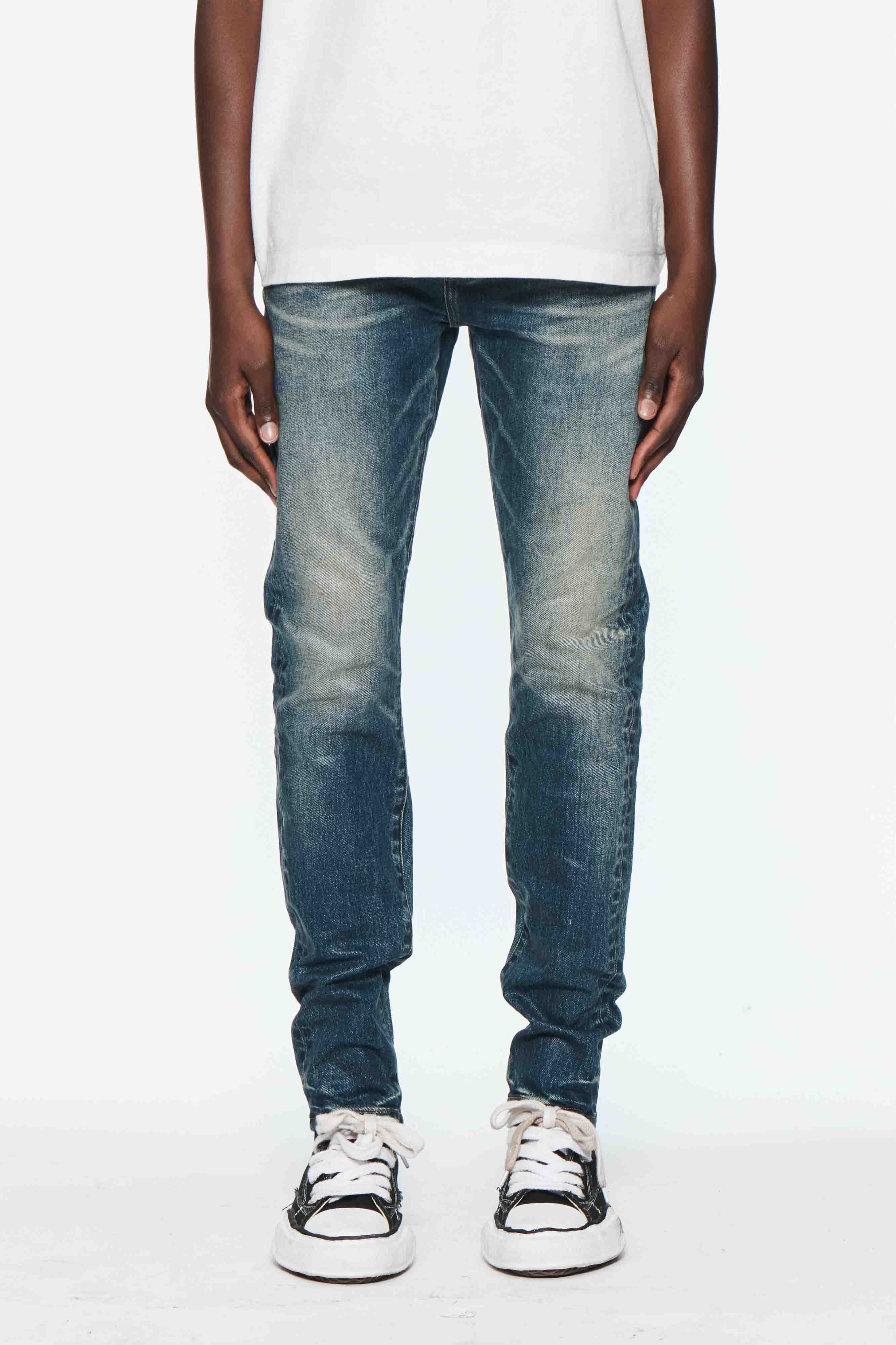 PURPLE BRAND ダークブルー スキニージーンズ Purple Brand (Skinny Coated Dark Tempest Jean) – VIP Clothing Stores