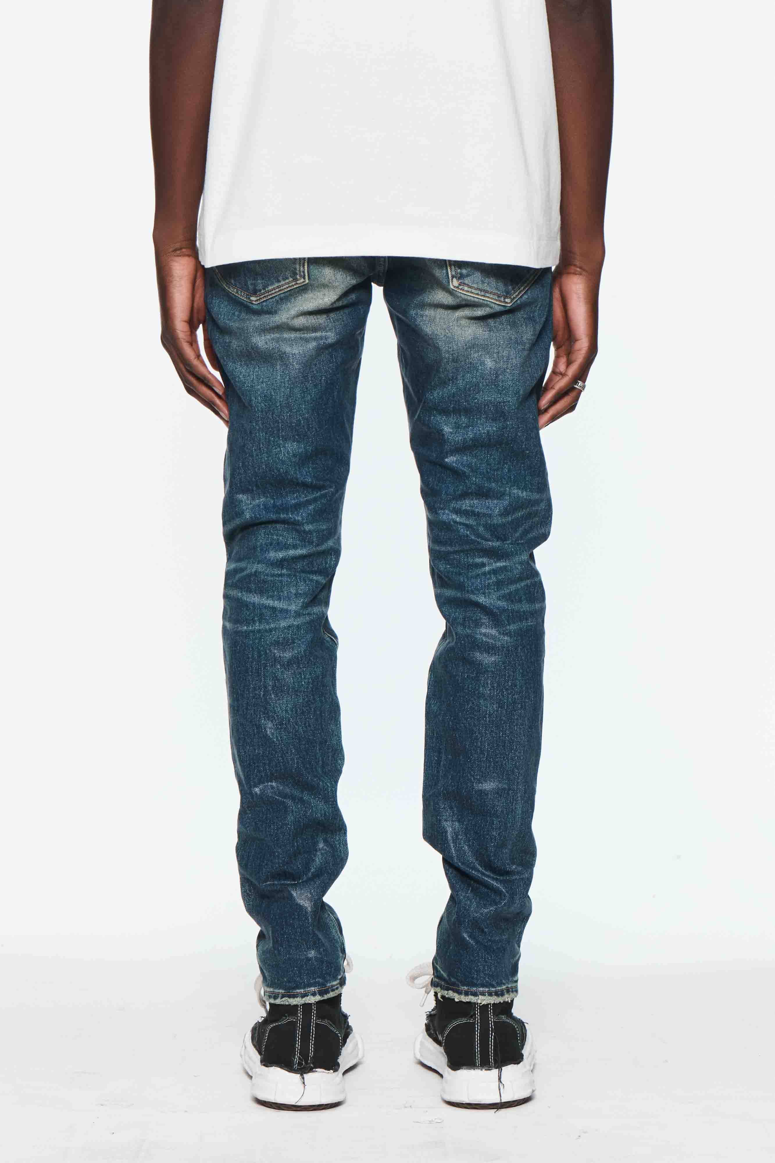 PURPLE BRAND ダークブルー スキニージーンズ Purple Brand (Skinny Coated Dark Tempest Jean) – VIP Clothing Stores