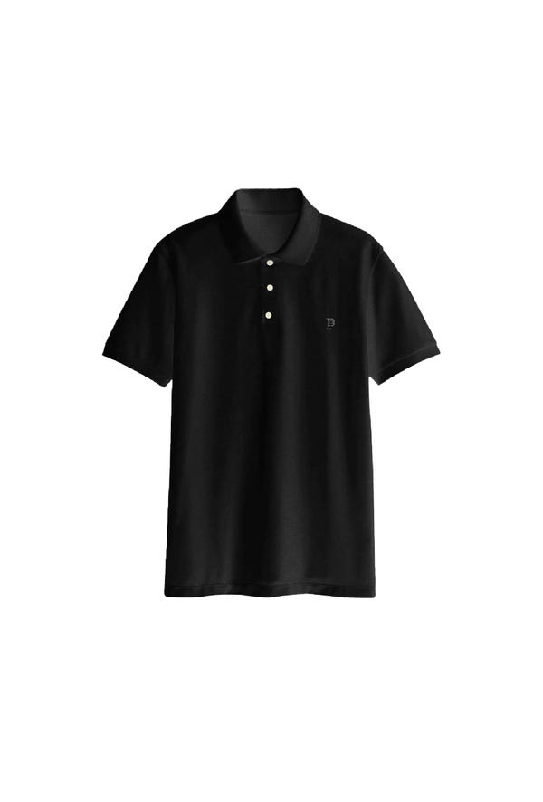 Purple brand (black pique knit polo)