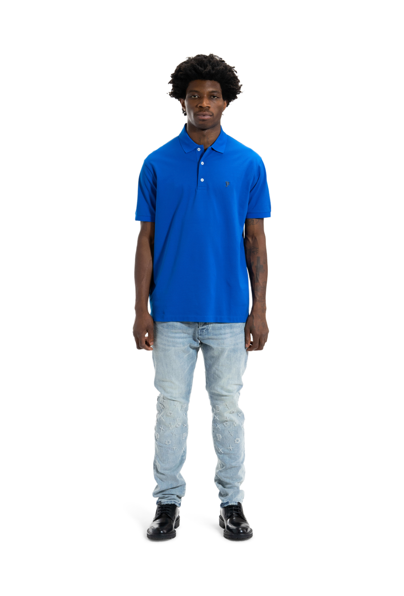 Purple brand (blue pique knit polo)