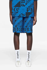 Purple brand Blue flag bandana short