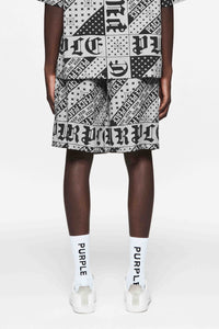 Purple brand Grey flag bandana short