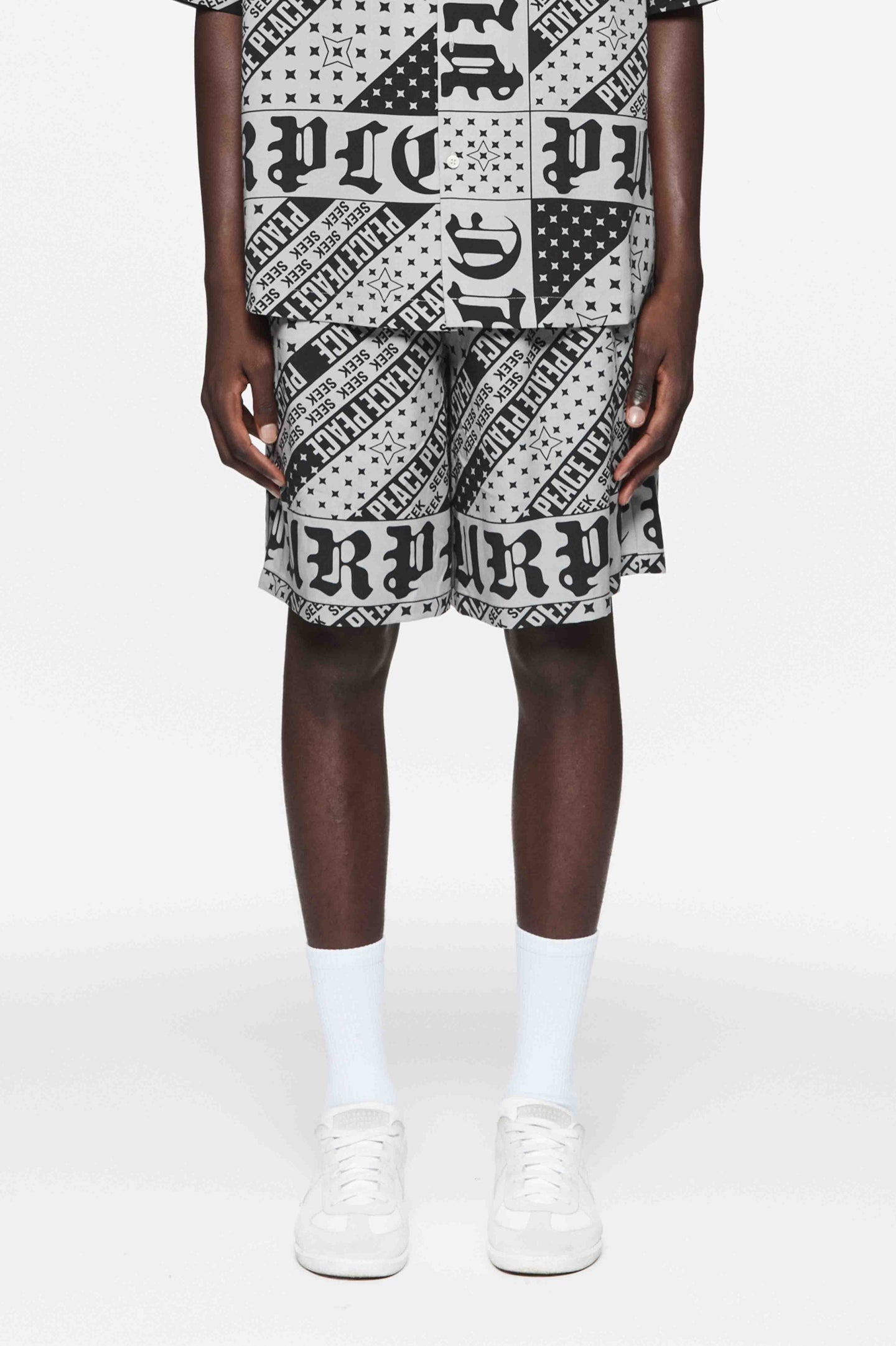 Purple brand Grey flag bandana short