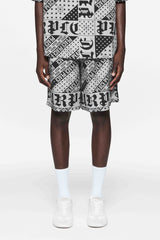 Purple brand Grey flag bandana short