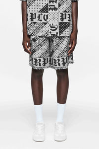 Purple brand Grey flag bandana short