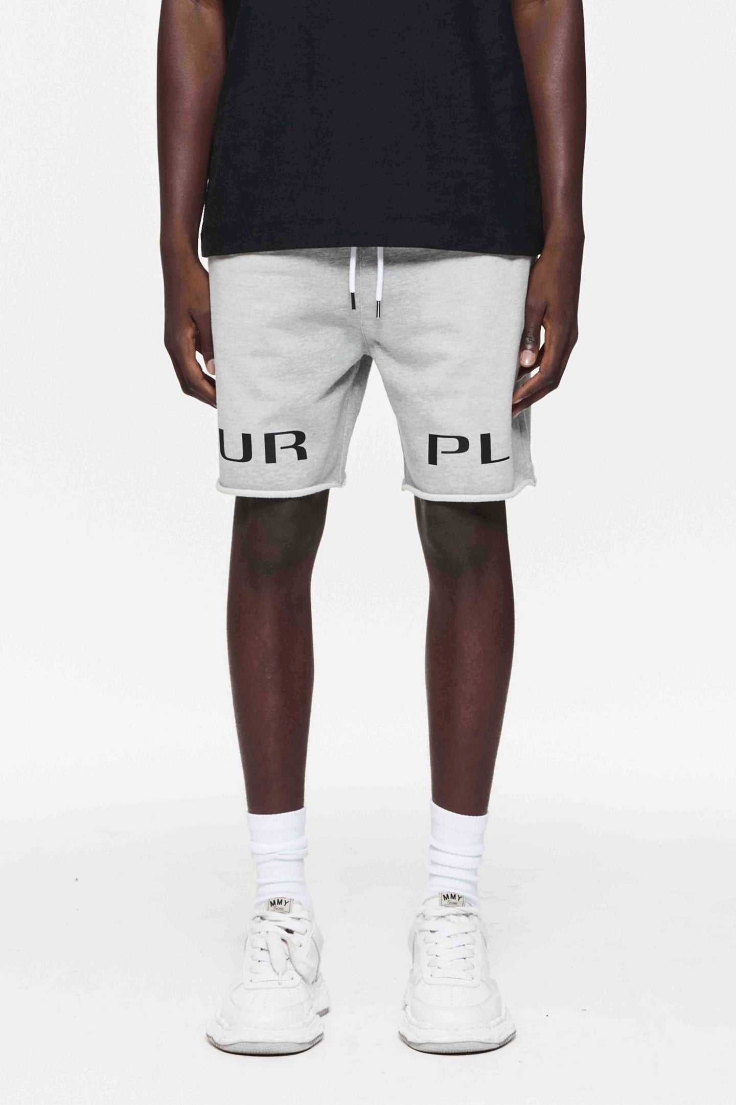 Purple Brand French Terry Sweatshort Heather Grey