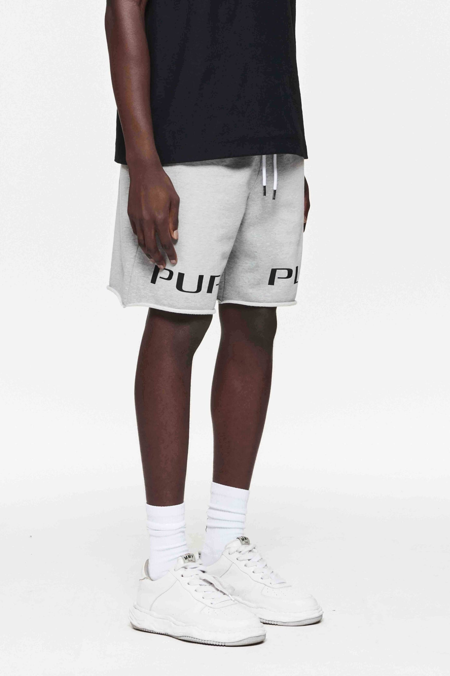 Purple Brand French Terry Sweatshort Heather Grey