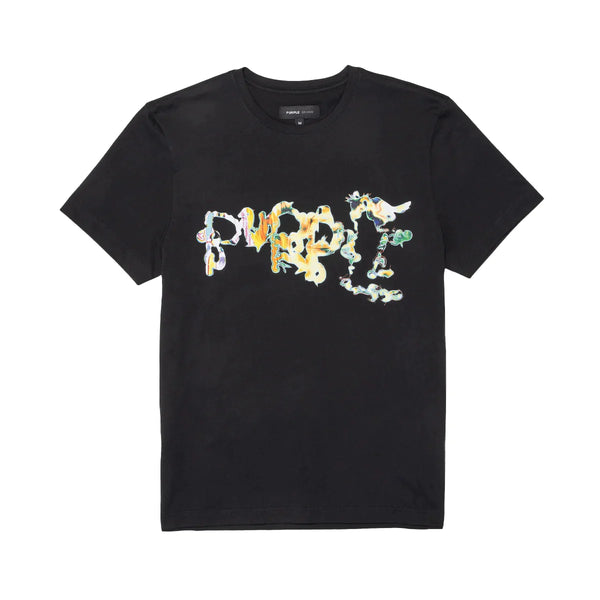 Purple brand (Black clean jersey abstract wordmark t-shirt)