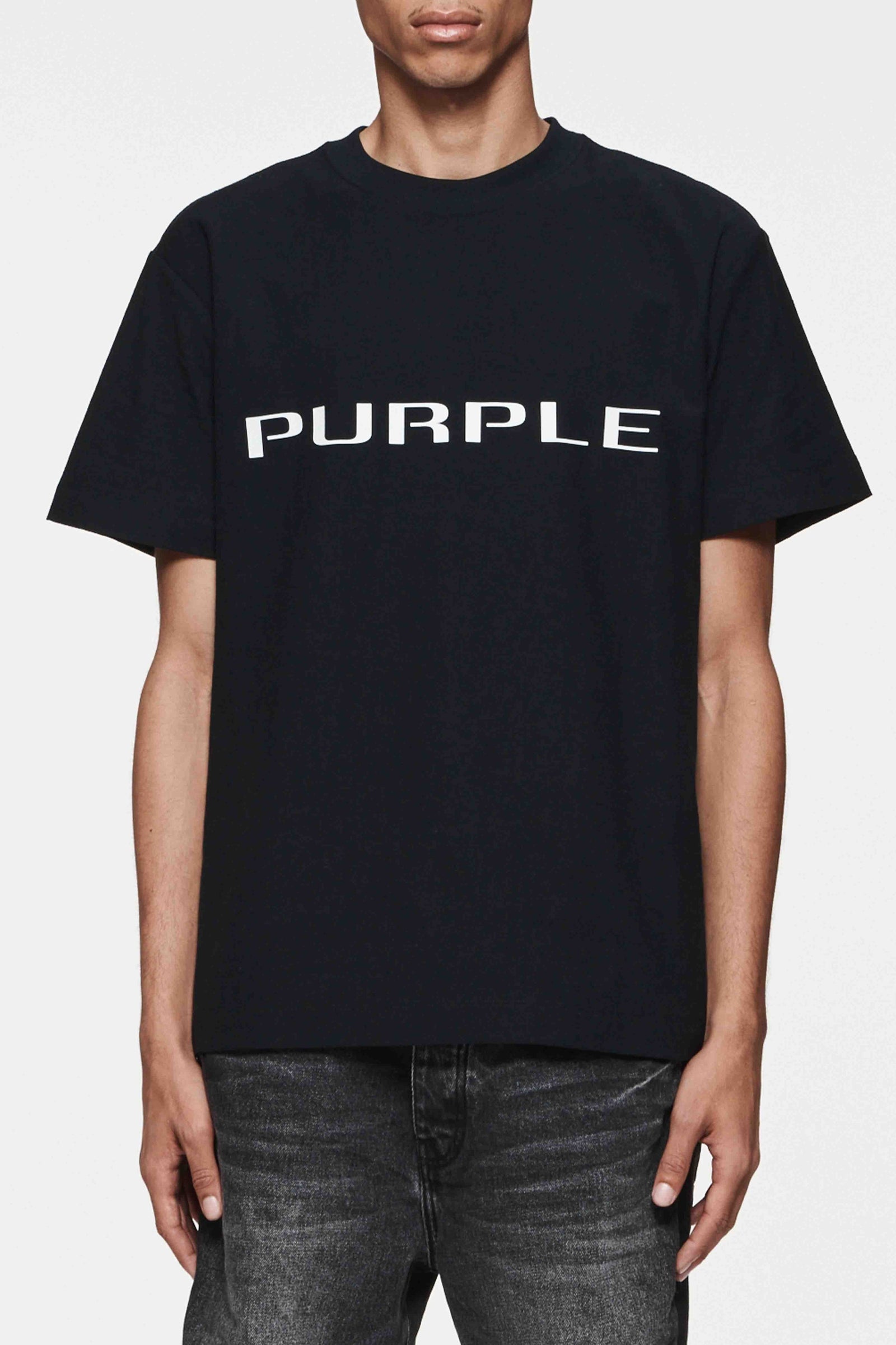 Purple Brand (Black Logo Textured Jersey T-Shirt) – VIP