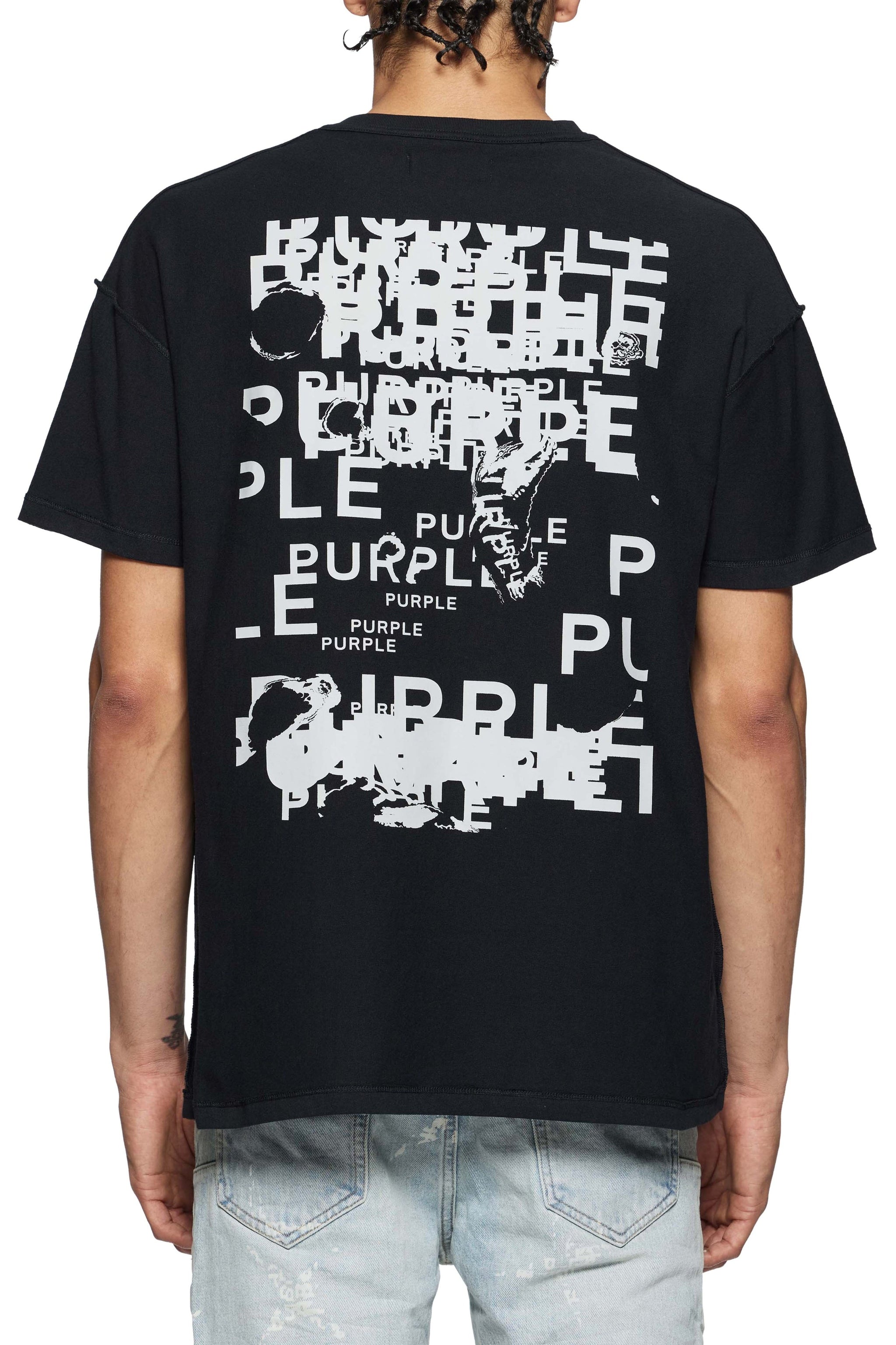 Purple brand black textured inside out t-shirt – VIP Clothing Stores