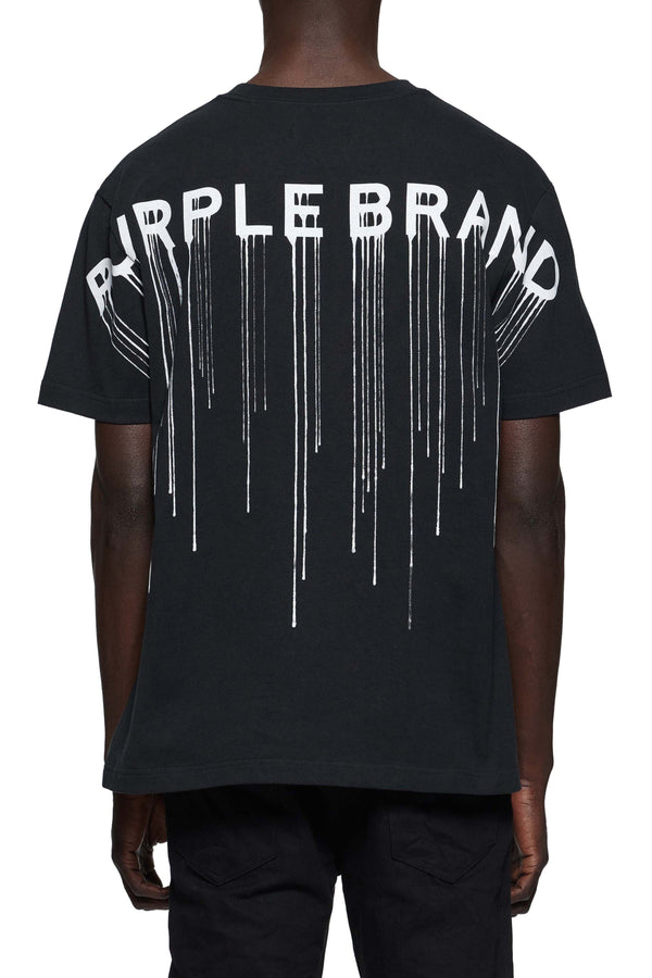 Purple brand Black wordmark drip jersey ss t-shirt