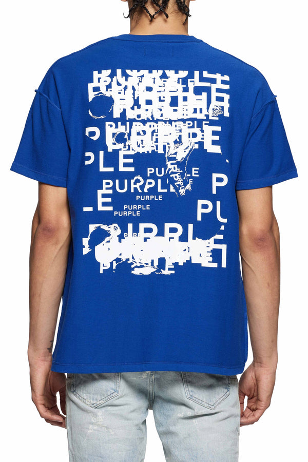 Purple brand blue textured inside out t-shirt