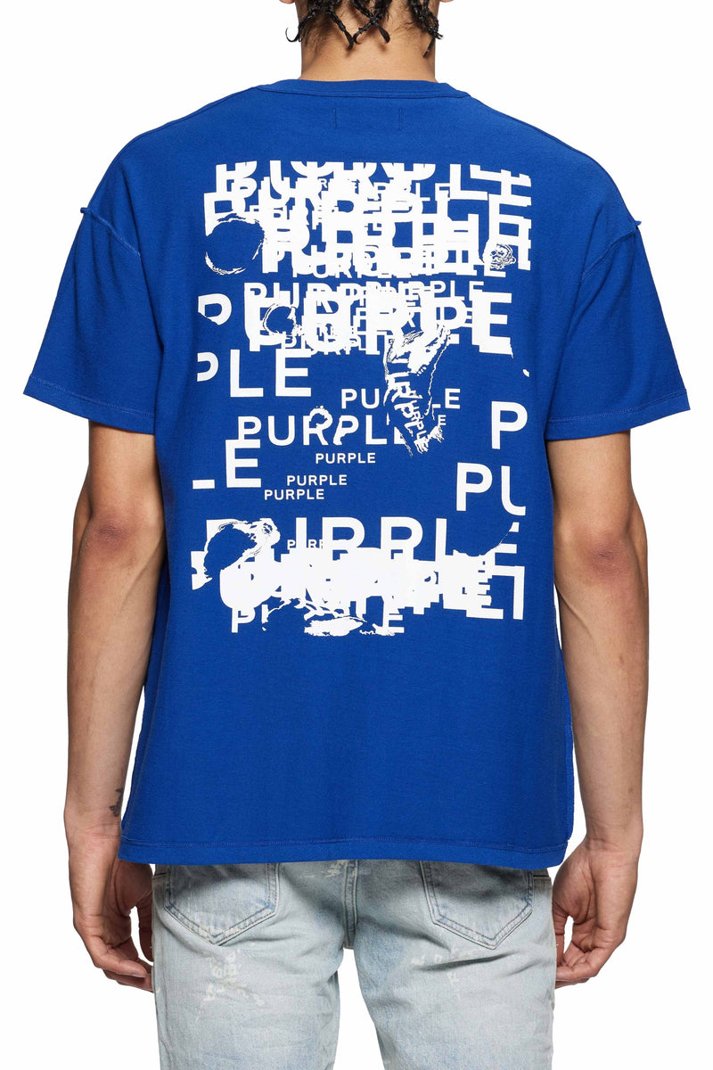 Purple brand blue textured inside out t-shirt