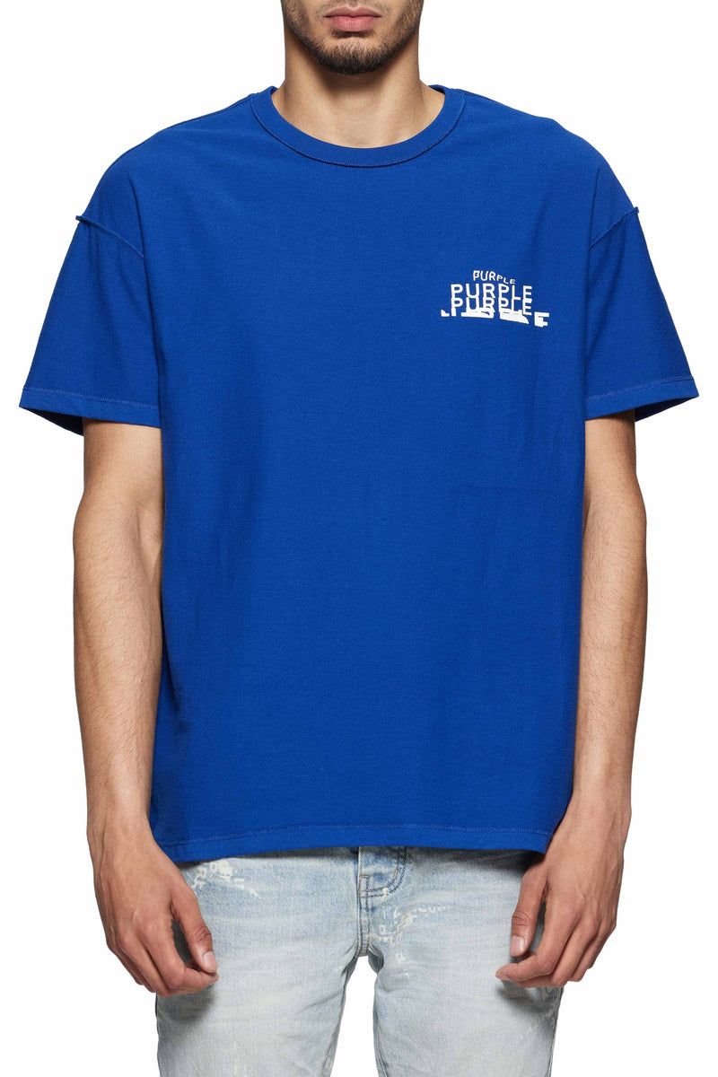 Purple brand blue textured inside out t-shirt