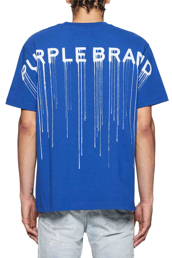 Purple brand Blue wordmark drip jersey ss t-shirt